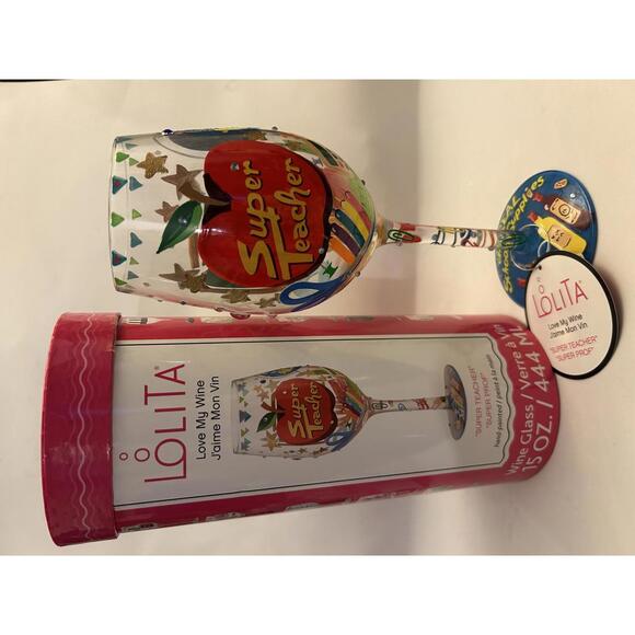 Lolita Other - Lolita Super Teacher Wine Glass 15 oz Drink Recipe BNWT NEW in Box